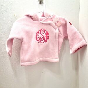 Widgeon Pink ESR Monogrammed Baby Hooded Jacket 3 mos